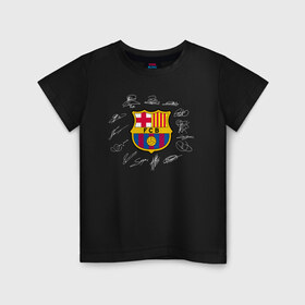 Детская футболка хлопок FC BARCELONA АВТОГРАФЫ ИГРОКОВ: в городе Новоалтайск, 100% хлопок | круглый вырез горловины, полуприлегающий силуэт, длина до линии бедер | barselona fc | fifa | lionel messi. | барса | барселона | лионель месси | фифа | фк барселона | футбол