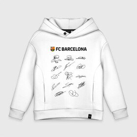 Детское худи Oversize хлопок с принтом FC BARCELONA АВТОГРАФЫ ИГРОКОВ в городе Новоалтайск, френч-терри — 70% хлопок, 30% полиэстер. Мягкий теплый начес внутри —100% хлопок | боковые карманы, эластичные манжеты и нижняя кромка, капюшон на магнитной кнопке | barselona fc | fifa | lionel messi. | барса | барселона | лионель месси | фифа | фк барселона | футбол