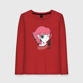 Женский лонгслив хлопок с принтом Kawaii Anime Girl в городе Новоалтайск, 100% хлопок |  | cute | fashion | japan | japanese | kanji | manga | pink | style | waifu | вайфу | девочка | девушка | иероглифы | кавай | кавайи | кавайная | кандзи | катакана | манга | милая | подмигивает | розовая | розовые | стиль | тренд | тренды