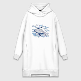 Платье-худи хлопок с принтом Синий Кит в городе Новоалтайск,  |  | big | blue | dik | great | moby | ocean | sea | sun | wave | waves | whale | великий | волна | волны | день моря | день океана | дик | китобой | киты | левиафан | люблю китов | млекопитающее | моби | моби дик | море | морское чудовище 