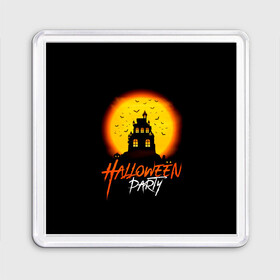 Магнит 55*55 с принтом Halloween в городе Новоалтайск, Пластик | Размер: 65*65 мм; Размер печати: 55*55 мм | Тематика изображения на принте: 31 октября | halloween | halowen | ведьма | день всех святых | джек | костюм | кровь | лого | монстр | надпись | праздник | приведение | призрак | светильник | символ | страшная | тыква | ужасы | хеллоуин | хеллуин