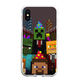 Чехол для iPhone XS Max матовый с принтом MINECRAFT в городе Новоалтайск, Силикон | Область печати: задняя сторона чехла, без боковых панелей | color | game | heroes | minecraft | герой | игра | цвет
