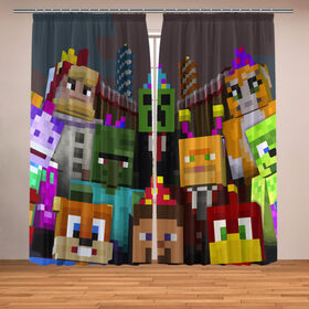 Фотошторы с принтом MINECRAFT в городе Новоалтайск, Блэкаут (светозащита 90%) / Габардин (светозащита 40% | 2 полотна шириной по 145 см; Высота 200-300 см; Крепление: шторная лента (на крючки); | color | game | heroes | minecraft | герой | игра | цвет