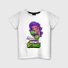 Детская футболка хлопок с принтом Rosa Brawl Stars в городе Новоалтайск, 100% хлопок | круглый вырез горловины, полуприлегающий силуэт, длина до линии бедер | anime | brawl | brawl stars | brawlstars | brawl_stars | panny | rosa | аниме | бравл | бравлстарс | девочка | девушка | манга | роза | роса
