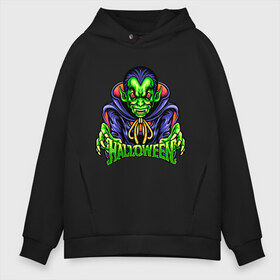 Мужское худи Oversize хлопок с принтом ДРАКУЛА HALLOWEEN в городе Новоалтайск, френч-терри — 70% хлопок, 30% полиэстер. Мягкий теплый начес внутри —100% хлопок | боковые карманы, эластичные манжеты и нижняя кромка, капюшон на магнитной кнопке | halloween | party | вампир | вечеринка | граф | дракула | монстр | ночь | страшила | ужасов | хэллоуин | хэлоуин