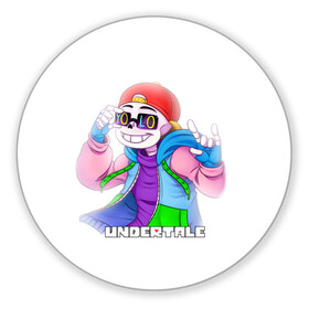 Коврик для мышки круглый с принтом UNDERTALE в городе Новоалтайск, резина и полиэстер | круглая форма, изображение наносится на всю лицевую часть | Тематика изображения на принте: sans | undertale | андертале | андертейл | игра | подземная история | подземная сказка | санс | ундертале