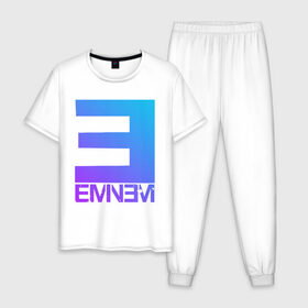 Мужская пижама хлопок с принтом EMINEM в городе Новоалтайск, 100% хлопок | брюки и футболка прямого кроя, без карманов, на брюках мягкая резинка на поясе и по низу штанин
 | eminem | rap | актёр | американский рэпер | композитор | маршалл | продюсер | рэп | рэпер | эминем