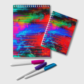 Блокнот с принтом Glitch color storm в городе Новоалтайск, 100% бумага | 48 листов, плотность листов — 60 г/м2, плотность картонной обложки — 250 г/м2. Листы скреплены удобной пружинной спиралью. Цвет линий — светло-серый
 | clouds | color | glitch | gradient | storm | глитч | градиент | краски | небо | облака | шторм