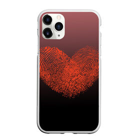 Чехол для iPhone 11 Pro матовый с принтом Сердце из отпечатков пальцев в городе Новоалтайск, Силикон |  | влюбленные | вместе | градиент | линии судьбы | любовь | он и она | отпечатки пальцев | пальчики | признание | сердце | следы