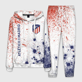 Мужской костюм 3D с принтом ATLETICO MADRID / Атлетико в городе Новоалтайск, 100% полиэстер | Манжеты и пояс оформлены тканевой резинкой, двухслойный капюшон со шнурком для регулировки, карманы спереди | 