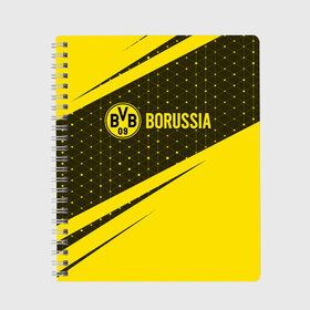 Тетрадь с принтом BORUSSIA / Боруссия в городе Новоалтайск, 100% бумага | 48 листов, плотность листов — 60 г/м2, плотность картонной обложки — 250 г/м2. Листы скреплены сбоку удобной пружинной спиралью. Уголки страниц и обложки скругленные. Цвет линий — светло-серый
 | Тематика изображения на принте: borussia | club | dortmund | footbal | logo | боруссия | дортмунд | знак | клуб | логотип | логотипы | символ | символы | форма | футбол | футбольная | футбольный