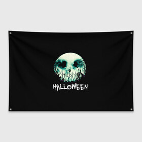 Флаг-баннер с принтом Halloween в городе Новоалтайск, 100% полиэстер | размер 67 х 109 см, плотность ткани — 95 г/м2; по краям флага есть четыре люверса для крепления | 31 октября | halloween | halowen | ведьма | день всех святых | джек | костюм | кровь | лого | монстр | надпись | праздник | приведение | призрак | светильник | символ | страшная | тыква | ужасы | хеллоуин | хеллуин