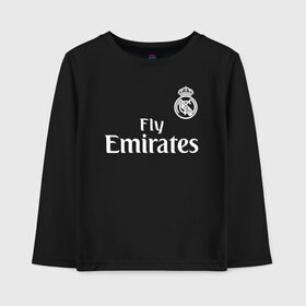 Детский лонгслив хлопок с принтом REAL MADRID (НА СПИНЕ) в городе Новоалтайск, 100% хлопок | круглый вырез горловины, полуприлегающий силуэт, длина до линии бедер | football | real madrid | испания | реал мадрид | реал мадрид состав | футбол | футбол мадрид. | футбол реал | чемпион лига