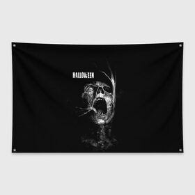 Флаг-баннер с принтом Halloween в городе Новоалтайск, 100% полиэстер | размер 67 х 109 см, плотность ткани — 95 г/м2; по краям флага есть четыре люверса для крепления | 31 октября | halloween | halowen | ведьма | день всех святых | джек | костюм | кровь | лого | монстр | надпись | праздник | приведение | призрак | светильник | символ | страшная | тыква | ужасы | хеллоуин | хеллуин