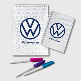 Блокнот с принтом VOLKSWAGEN Фольксваген в городе Новоалтайск, 100% бумага | 48 листов, плотность листов — 60 г/м2, плотность картонной обложки — 250 г/м2. Листы скреплены удобной пружинной спиралью. Цвет линий — светло-серый
 | Тематика изображения на принте: auto | logo | moto | symbol | volkswagen | авто | автомобиль | гонки | знак | лого | логотип | логотипы | марка | машина | мото | символ | символы | фольксваген