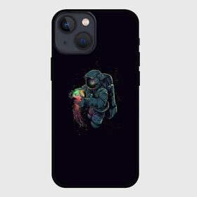 Чехол для iPhone 13 mini с принтом Космонавт в городе Новоалтайск,  |  | Тематика изображения на принте: арт | астронавт | звезда | звёзды | инопланетная жизнь | инопланетянин | космонавт | космос | медуза | ночь | рисунок | скафандр