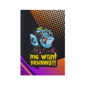 Обложка для паспорта матовая кожа с принтом Me wants brainnns!!! в городе Новоалтайск, натуральная матовая кожа | размер 19,3 х 13,7 см; прозрачные пластиковые крепления | Тематика изображения на принте: blood | diablo | haloween | horror | дьявол | зомби | кости | кровь | мозги | мясо | страшилка | ужасы | хеллоуин | хелоуин