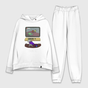 Женский костюм хлопок Oversize с принтом AMONG US в городе Новоалтайск,  |  | among us | brawl stars | fall guys | game | impostor | steam | импостор | эмонг ас