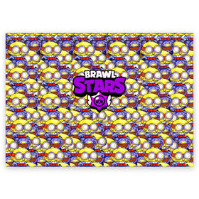 Поздравительная открытка с принтом Brawl Stars в городе Новоалтайск, 100% бумага | плотность бумаги 280 г/м2, матовая, на обратной стороне линовка и место для марки
 | bibi | brawl stars | brock | bull | crow | dinomike | el primo | leon | mobile game | mr.p | nita | poko | rirochet | stars | tara | бравл старс | ворон | леон | мобильные игры