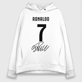 Женское худи Oversize хлопок с принтом CRISTIANO RONALDO АВТОГРАФ в городе Новоалтайск, френч-терри — 70% хлопок, 30% полиэстер. Мягкий теплый начес внутри —100% хлопок | боковые карманы, эластичные манжеты и нижняя кромка, капюшон на магнитной кнопке | cristiano ronaldo | fc juventus | juventus | криштиану роналду. | фк ювентус | футбол | футбольный клуб | ювентус