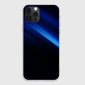 Чехол для iPhone 12 Pro Синий градиент: в городе Новоалтайск, силикон | область печати: задняя сторона чехла, без боковых панелей | градиент | полосы | синие полосы | синий | синий градиент