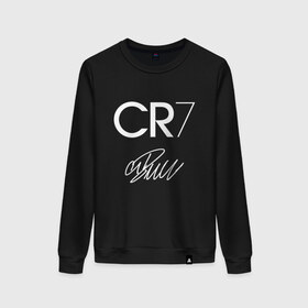 Женский свитшот хлопок с принтом CRISTIANO RONALDO АВТОГРАФ в городе Новоалтайск, 100% хлопок | прямой крой, круглый вырез, на манжетах и по низу широкая трикотажная резинка  | cristiano ronaldo | fc juventus | juventus | криштиану роналду. | фк ювентус | футбол | футбольный клуб | ювентус