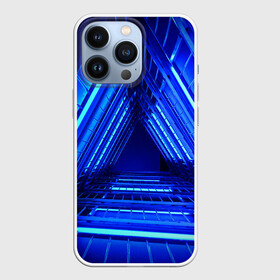 Чехол для iPhone 13 Pro с принтом Неоновый тоннель в городе Новоалтайск,  |  | Тематика изображения на принте: неон | неоновый тоннель | тоннель | треугольник | треугольный коридор | фантастический тоннель
