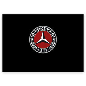 Поздравительная открытка с принтом Значок Mercedes в городе Новоалтайск, 100% бумага | плотность бумаги 280 г/м2, матовая, на обратной стороне линовка и место для марки
 | mercedes | значки | лого | машины | мерседес
