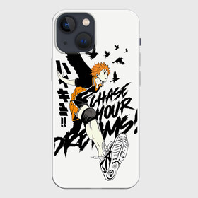 Чехол для iPhone 13 mini с принтом HAIKYUU Chase Your Dreams в городе Новоалтайск,  |  | haikyu | haikyuu | hinata shoe | kageyama | karasuno | manga | nekoma | аниме | волейбол | кагеяма тобие | карасуно | манга | некома | тсукешима | хайку | хината шо | шое