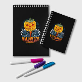Блокнот с принтом Halloween в городе Новоалтайск, 100% бумага | 48 листов, плотность листов — 60 г/м2, плотность картонной обложки — 250 г/м2. Листы скреплены удобной пружинной спиралью. Цвет линий — светло-серый
 | Тематика изображения на принте: 31 октября | halloween | halowen | ведьма | день всех святых | джек | костюм | кровь | лого | монстр | надпись | праздник | приведение | призрак | светильник | символ | страшная | тыква | ужасы | хеллоуин | хеллуин