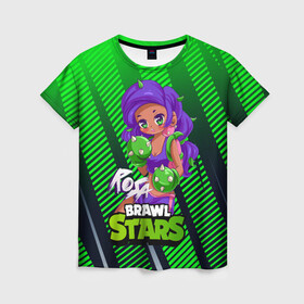 Женская футболка 3D с принтом Rosa Brawl Stars в городе Новоалтайск, 100% полиэфир ( синтетическое хлопкоподобное полотно) | прямой крой, круглый вырез горловины, длина до линии бедер | anime | brawl | brawl stars | brawlstars | brawl_stars | panny | rosa | аниме | бравл | бравлстарс | девочка | девушка | манга | роза | роса