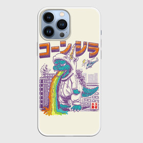 Чехол для iPhone 13 Pro Max с принтом Годзилла Единорог в городе Новоалтайск,  |  | city | disaster | godzilla | heli | helicopter | japan | japanese | kaiju | rainbow | town | unicorn | аниме | атакует | в стиле | вертолет | город | единорог | кайдзю | катастрофа | костюм единорога | нападение | прикол | радуга | ретро | стил