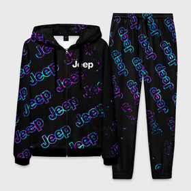 Мужской костюм 3D с принтом JEEP Джип в городе Новоалтайск, 100% полиэстер | Манжеты и пояс оформлены тканевой резинкой, двухслойный капюшон со шнурком для регулировки, карманы спереди | auto | jeep | logo | moto | symbol | авто | автомобиль | гонки | джип | знак | лого | логотип | логотипы | марка | машина | мото | символ | символы