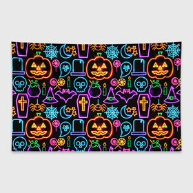 Флаг-баннер с принтом Halloween в городе Новоалтайск, 100% полиэстер | размер 67 х 109 см, плотность ткани — 95 г/м2; по краям флага есть четыре люверса для крепления | 31 октября | halloween | halowen | ведьма | день всех святых | джек | костюм | кровь | лого | монстр | надпись | праздник | приведение | призрак | светильник | символ | страшная | тыква | ужасы | хеллоуин | хеллуин