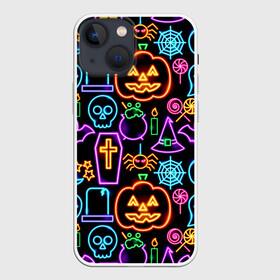 Чехол для iPhone 13 mini с принтом Halloween в городе Новоалтайск,  |  | 31 октября | halloween | halowen | ведьма | день всех святых | джек | костюм | кровь | лого | монстр | надпись | праздник | приведение | призрак | светильник | символ | страшная | тыква | ужасы | хеллоуин | хеллуин
