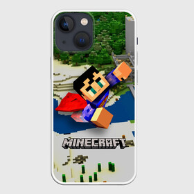 Чехол для iPhone 13 mini с принтом MINECRAFT в городе Новоалтайск,  |  | boy | flight | forest | game | guy | hero | minecraft | river | герой | игра | лес | мальчик | парень | полет | река