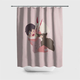 Штора 3D для ванной с принтом ZERO TWO AND HIRO CUTE в городе Новоалтайск, 100% полиэстер | плотность материала — 100 г/м2. Стандартный размер — 146 см х 180 см. По верхнему краю — пластиковые люверсы для креплений. В комплекте 10 пластиковых колец | anime | children | kiss | waifu | zero two | аниме | аска | вайфу | герой | дети | евангелион | зеро ту | любимый во франксе | манга | отаку | поцелуй | хиро