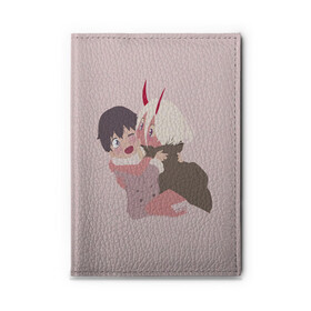 Обложка для автодокументов с принтом ZERO TWO AND HIRO CUTE в городе Новоалтайск, натуральная кожа |  размер 19,9*13 см; внутри 4 больших “конверта” для документов и один маленький отдел — туда идеально встанут права | Тематика изображения на принте: anime | children | kiss | waifu | zero two | аниме | аска | вайфу | герой | дети | евангелион | зеро ту | любимый во франксе | манга | отаку | поцелуй | хиро