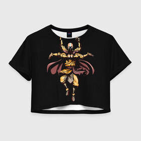 Женская футболка Crop-top 3D с принтом АВАТАР The Last Airbender в городе Новоалтайск, 100% полиэстер | круглая горловина, длина футболки до линии талии, рукава с отворотами | aang | anime | avatar | the last airbender | zukko | аанг | аватар | аниме | будда | зуко | катара | легенда об аанге | сокка