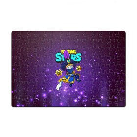 Пазл магнитный 126 элементов с принтом Brawl Stars/Mortis в городе Новоалтайск, полимерный материал с магнитным слоем | 126 деталей, размер изделия —  180*270 мм | Тематика изображения на принте: bibi | crow | leon | logo game | nita | paladin | rogue mortis | sandy | spike | surge | бравл старс | бравлер | браво | вольт | детям | коварный мортис | леон | логотипы игр | мальчикам | меч | мортис | сенди | спайк | спраут