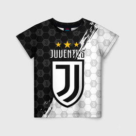 Детская футболка 3D с принтом JUVENTUS в городе Новоалтайск, 100% гипоаллергенный полиэфир | прямой крой, круглый вырез горловины, длина до линии бедер, чуть спущенное плечо, ткань немного тянется | Тематика изображения на принте: cristiano ronaldo | fc juventus | juventus | криштиану роналду. | фк ювентус | футбол | футбольный клуб | ювентус