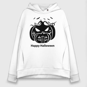 Женское худи Oversize хлопок с принтом Halloween в городе Новоалтайск, френч-терри — 70% хлопок, 30% полиэстер. Мягкий теплый начес внутри —100% хлопок | боковые карманы, эластичные манжеты и нижняя кромка, капюшон на магнитной кнопке | 31 октября | halloween | halowen | ведьма | день всех святых | джек | костюм | кровь | лого | монстр | надпись | праздник | приведение | призрак | светильник | символ | страшная | тыква | ужасы | хеллоуин | хеллуин