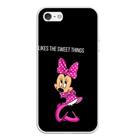Чехол для iPhone 5/5S матовый с принтом likes the sweet things в городе Новоалтайск, Силикон | Область печати: задняя сторона чехла, без боковых панелей | мини маус на одежде likes the sweet things
