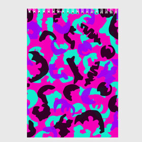 Скетчбук с принтом Странный камуфляж в городе Новоалтайск, 100% бумага
 | 48 листов, плотность листов — 100 г/м2, плотность картонной обложки — 250 г/м2. Листы скреплены сверху удобной пружинной спиралью | 