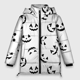 Женская зимняя куртка 3D с принтом Halloween в городе Новоалтайск, верх — 100% полиэстер; подкладка — 100% полиэстер; утеплитель — 100% полиэстер | длина ниже бедра, силуэт Оверсайз. Есть воротник-стойка, отстегивающийся капюшон и ветрозащитная планка. 

Боковые карманы с листочкой на кнопках и внутренний карман на молнии | 31 октября | halloween | halowen | ведьма | день всех святых | джек | костюм | кровь | лого | монстр | надпись | праздник | приведение | призрак | светильник | символ | страшная | тыква | ужасы | хеллоуин | хеллуин