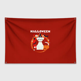 Флаг-баннер с принтом Halloween в городе Новоалтайск, 100% полиэстер | размер 67 х 109 см, плотность ткани — 95 г/м2; по краям флага есть четыре люверса для крепления | 31 октября | halloween | halowen | ведьма | день всех святых | джек | костюм | кровь | лого | монстр | надпись | праздник | приведение | призрак | светильник | символ | страшная | тыква | ужасы | хеллоуин | хеллуин