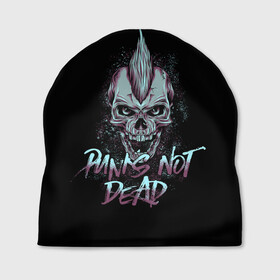 Шапка 3D с принтом PUNKS NOT DEAD в городе Новоалтайск, 100% полиэстер | универсальный размер, печать по всей поверхности изделия | anarchy | dead | musick | punk | rock | skull | анархия | музыка | панк | рок | череп