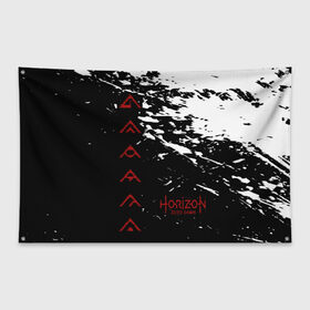 Флаг-баннер с принтом HORIZON в городе Новоалтайск, 100% полиэстер | размер 67 х 109 см, плотность ткани — 95 г/м2; по краям флага есть четыре люверса для крепления | gameplay | games | horizon | horizon zero dawn | ps4 | зеро давн | игры | надпись