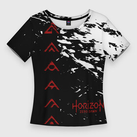 Женская футболка 3D Slim с принтом HORIZON в городе Новоалтайск,  |  | gameplay | games | horizon | horizon zero dawn | ps4 | зеро давн | игры | надпись