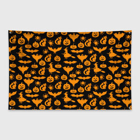 Флаг-баннер с принтом Halloween в городе Новоалтайск, 100% полиэстер | размер 67 х 109 см, плотность ткани — 95 г/м2; по краям флага есть четыре люверса для крепления | 31 октября | halloween | halowen | ведьма | день всех святых | джек | костюм | кровь | лого | монстр | надпись | праздник | приведение | призрак | светильник | символ | страшная | тыква | ужасы | хеллоуин | хеллуин
